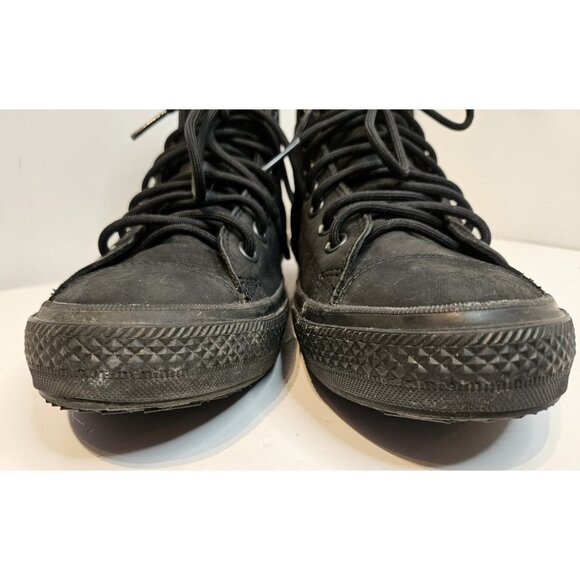 Size 11 - Converse Chuck Taylor All Star Waterproof High Top Leather All Black - Picture 6 of 12